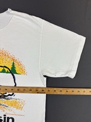 Rare Vintage 90s Peanuts Snoopy Wisconsin Outdoor Camping Bonfire Art Cartoon T