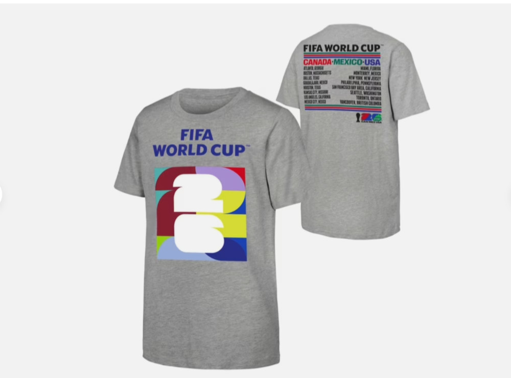 FIFA World Cup 2026 Gray Graphic T Shirt Mens Large Soccer Football