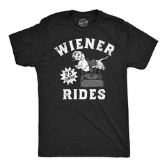 Mens Funny T Shirts Wiener Rides Sarcastic Dog Graphic Novelty For Men