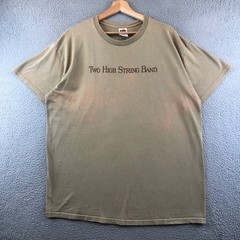 Vintage Two High String Band T Shirt XL Graphic Print Beige