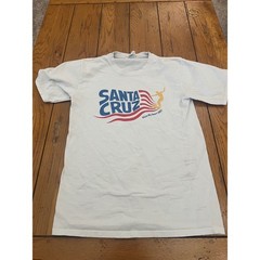 Santa Cruz Pizza My Heart 2021 T-Shirt Port & Company White Small Surfer Graphic