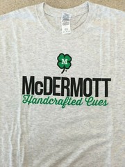 NEW Pool Cue Tee-Shirts, Mens & Ladies, Current & Vintage Styles, McDermott Cues