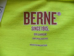 NWOT BERNE Safety Shirt Class 3 Level 2 Neon Yellow Reflective Stripe 2X