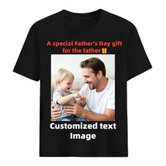 Father’s Day Custom Name Image Tee Warm Gift For Beloved Dad Daily Wear Shirt