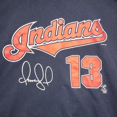 Cleveland Indians Omar Vizquel 13 T Shirt 2001 True Fan XL MLB Baseball Tee Vtg