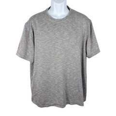 Tasso Elba Island Grey Striped UPF Sun Protect Men Extra Large Rayon Casual Tee