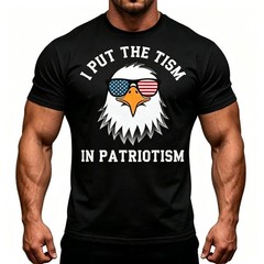 Put The Tism In Patriotism Athletic Eagle T-Shirt Unisex for Daily Wear