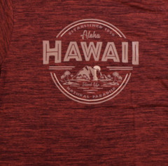 Hawaiian Athletics Mens Isalnd Life Aloha Natural Paradise Red Shirt NWT Medium