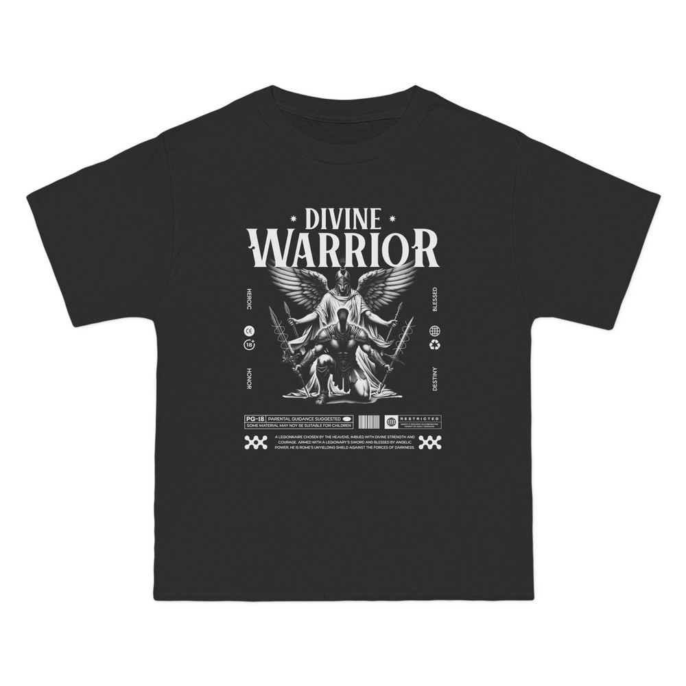 Divine Warrior Shirt Christian Angel Graphic Tee Vintage Faith Streetwear
