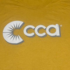 District Mens CCA Logo Graphic T-Shirt XL Yellow Perfect Tri Short Sleeve Tee