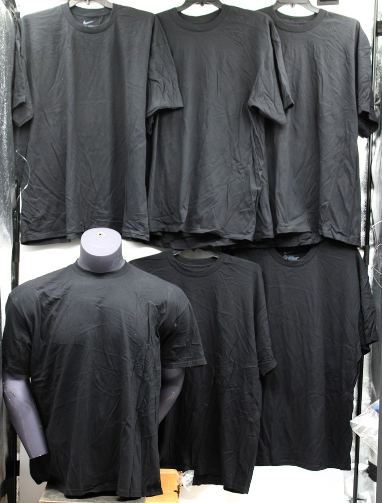 NIKE 100% HEAVY COTTON T-SHIRT 6 PACK SZ ADULT XXX-LARGE BLACK NEW FREE SHIPPING
