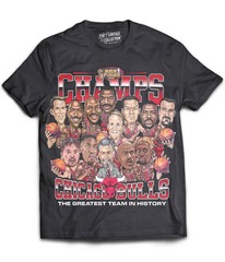 Bulls Cartoon Vintage Basketball Tee Black Shirt