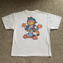 Garfield White Color Heavy Cotton All Size Shirt Gift Halloween BL286