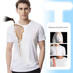 Men T Shirt Short Sleeve Tee Summer Casual Streetwear Waterproof Oil Stain Proof