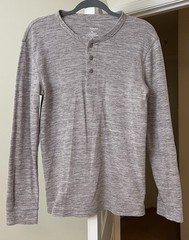 Sonoma Shirt Beige Henley Knit Pullover Casual Outdoors Long Sleeve Men’s Medium