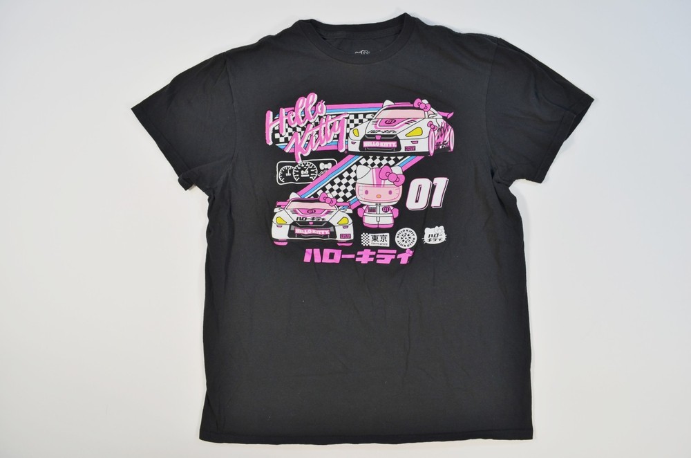 Hello Kitty NASCAR Auto Racing Sanrio 2023 Black Medium Short Sleeve Shirt
