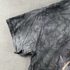 Vintage Skeleton Shirt Mens XL Gray Tie Dye Skull Guitar Player Metal Music Y2K