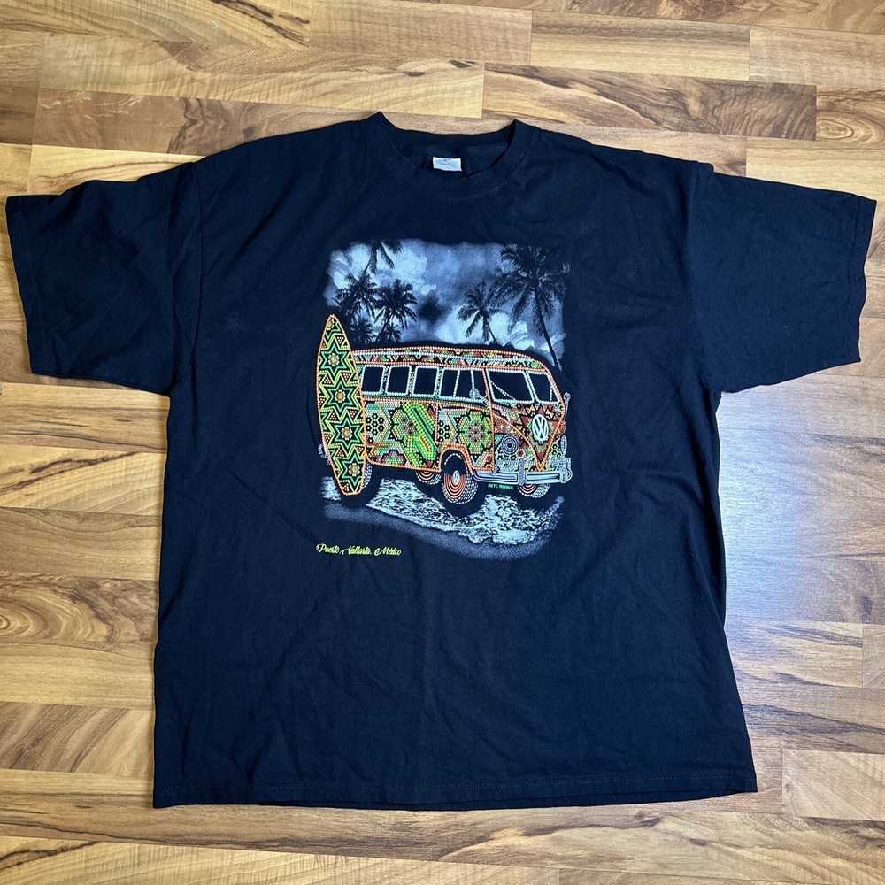 Yazbek Puerto Vallarta, Mexico Bus Surf Arte Huichol Mandala Size 2XL
