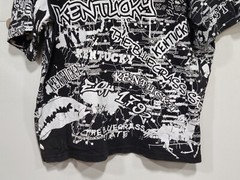 American Crown Large L Kentucky Black White All Over Map Print KY Tshirt Tee