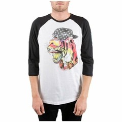 Neff Mens Fang Raglan 3/4 Sleeve White Shirt NWT S, M, L, XL, 2XL
