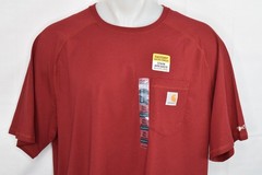 NWT CARHARTT FORCE 2XLT Men’s Relaxed Fit Short Sleeve Pocket Tee Red