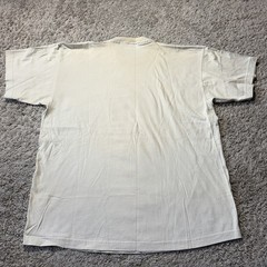 90s Vintage Nike Golf Swoosh Tee Large White Cream Tiger Woods Made USA Cotton