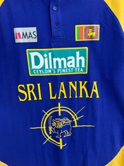 Vintage 1996 Sri Lanka Polo T shirt Football Criket Jersey Rare Blue Mens sz L
