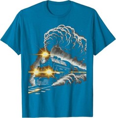 Steam Engine Train Vintage Locomotive Conductor Men Boys T-Shirt