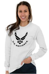 USAF US Air Force Military Arnold Wings Logo Long Sleeve Tshirt for Men or Women