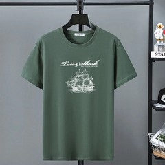 Men Sporty Big And Tall Lace and Shark Cotton T-Shirt M-12XL