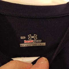 Under Armour tshirt mesn M Medium navy blue long sleeve crew neck stretch