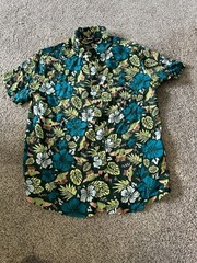 $50 Star Wars Men’s Grogu Baby Yoda Leaves Hawaiian Button Up Shirt 100% Rayon