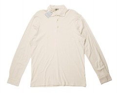 Sartorio $675 Light Beige Slim Long Sleeve Polo Shirt Cotton Jersey XXL (56 IT)