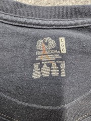 Fruit Of The Loom T Shirt Mens Sz L Black 100% Cotton Graphic Cottton Casual Tee