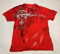 Xtreme Couture Men’s T-Shirt Size Extra Large XL Red Tattoo Biker Cross Y2K