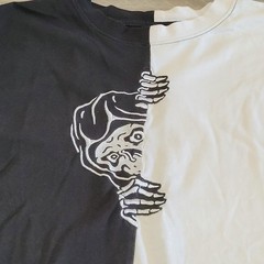 Lurking Class by Sketchy Tank Shirt Mens M Corner Split Black White Long Sleeve