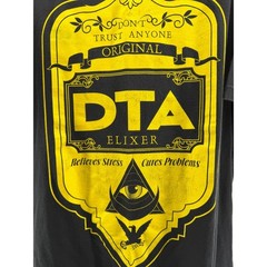 DTA Elixer Graphic T-Shirt XXL Rogue Status Black Yellow Print Streetwear GUC