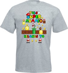 Personalised Super Mummio TShirt, Super Mummio Gaming Shirt, Funny Mario Tee Top