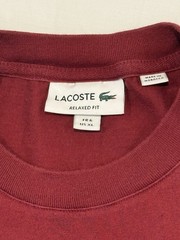 Lacoste Red Relaxed Fit Cotton Spell-Out Logo T-shirt Mens Size XL