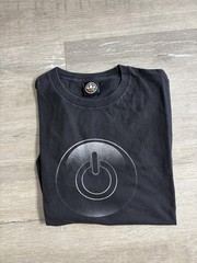 Aunkh Shirt Mens XL Black Power Button Logo Graphic Tee T-Shirt Technology