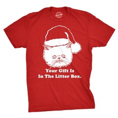 Mens Gift Is In The Litter Box Funny Crazy Cat Christmas Holiday T shirt
