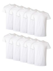 Hanes 10-Pack Men Tee T-Shirt ComfortSoft White Crewneck Undershirt Short Sleeve