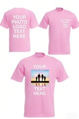 Custom Photo & Text T-Shirt – Add Your Own Image Logo Personalized Casual TShirt