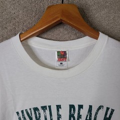 Fruit Of The Loom Shirt Men L White Myrtle Beach Graphic Tee Cotton Short Sleeve