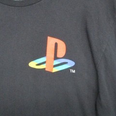 PlayStation Graphic Print Logo & Buttons On Sleeve Black Men Size | L