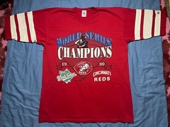 Logo 7 CINCINNATI REDS 1990 T-Shirt XL Jersey World Series Champions Logo VTG