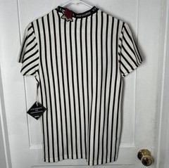 Civil Regime Men’s S Black/White Striped Logo Crew Neck Short Sleeve T-Shirt