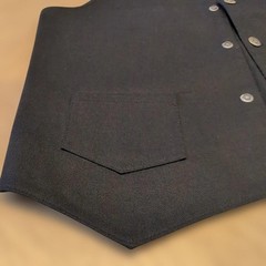 Ben Davis Black Vest S Button Front 2 Pockets Japan For 14Y+