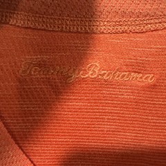 Tommy Bahama Mens Short Sleeve T Shirt Sz 2XL? Orange Crewneck Textured Pattern