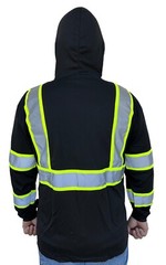 Hoodie Black High Visibility Safety Shirt With Reflective Stripes